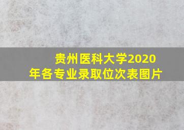 贵州医科大学2020年各专业录取位次表图片