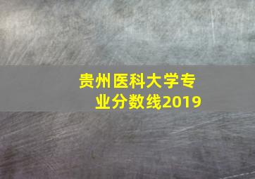 贵州医科大学专业分数线2019