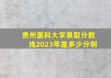 贵州医科大学录取分数线2023年是多少分啊