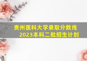 贵州医科大学录取分数线2023本科二批招生计划