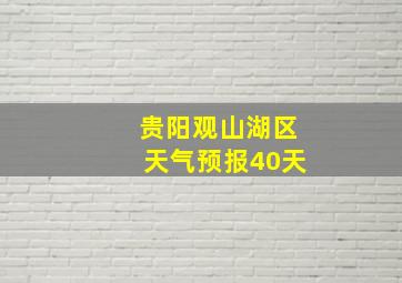 贵阳观山湖区天气预报40天