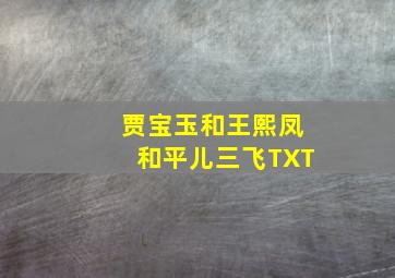 贾宝玉和王熙凤和平儿三飞TXT