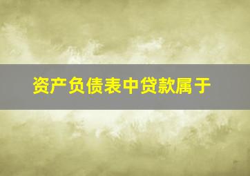 资产负债表中贷款属于