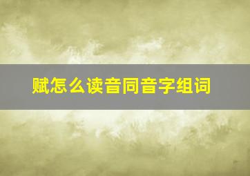 赋怎么读音同音字组词