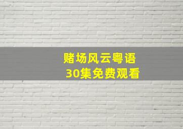 赌场风云粤语30集免费观看