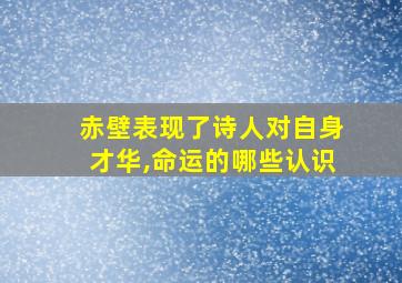 赤壁表现了诗人对自身才华,命运的哪些认识