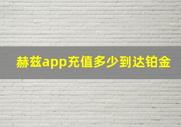 赫兹app充值多少到达铂金