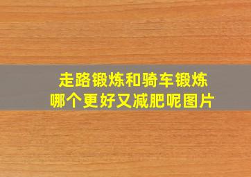 走路锻炼和骑车锻炼哪个更好又减肥呢图片