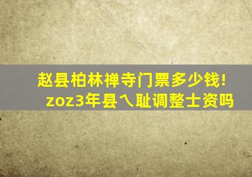 赵县柏林禅寺门票多少钱!zoz3年县乀耻调整士资吗