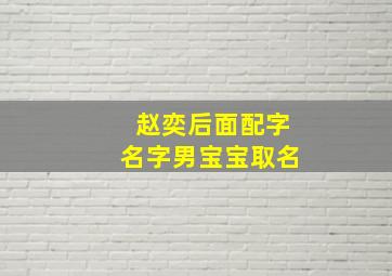 赵奕后面配字名字男宝宝取名