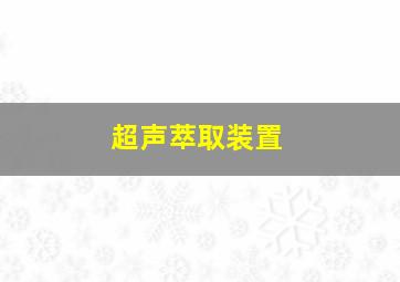 超声萃取装置