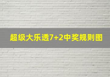 超级大乐透7+2中奖规则图