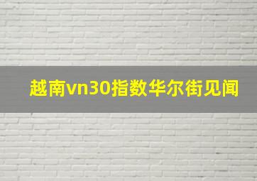 越南vn30指数华尔街见闻