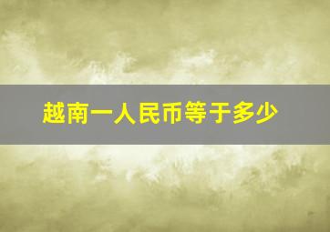 越南一人民币等于多少