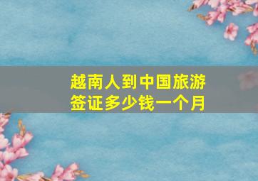 越南人到中国旅游签证多少钱一个月