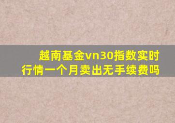 越南基金vn30指数实时行情一个月卖出无手续费吗