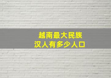 越南最大民族汉人有多少人口