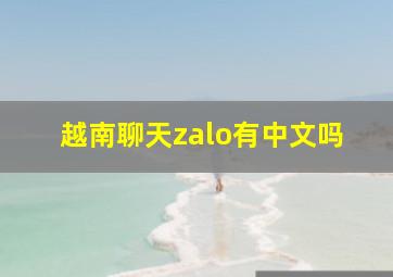 越南聊天zalo有中文吗