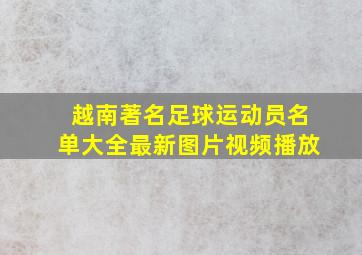 越南著名足球运动员名单大全最新图片视频播放