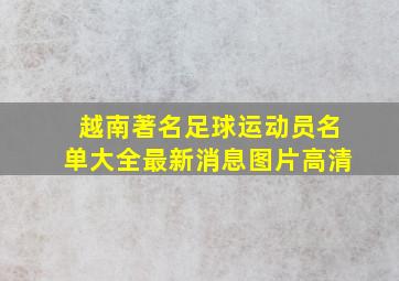 越南著名足球运动员名单大全最新消息图片高清