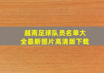 越南足球队员名单大全最新图片高清版下载