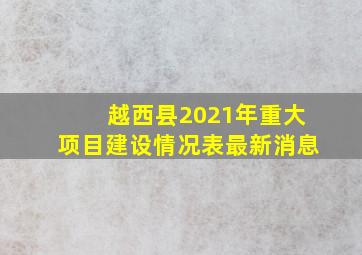 越西县2021年重大项目建设情况表最新消息