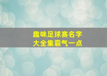 趣味足球赛名字大全集霸气一点