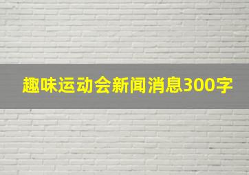 趣味运动会新闻消息300字