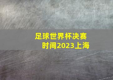 足球世界杯决赛时间2023上海