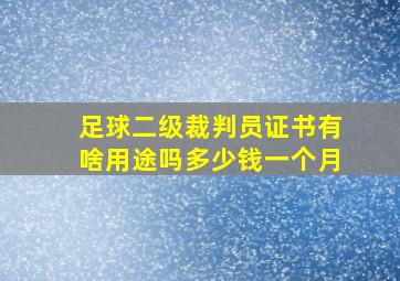 足球二级裁判员证书有啥用途吗多少钱一个月