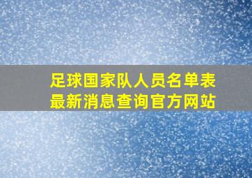 足球国家队人员名单表最新消息查询官方网站