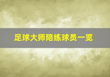 足球大师陪练球员一览