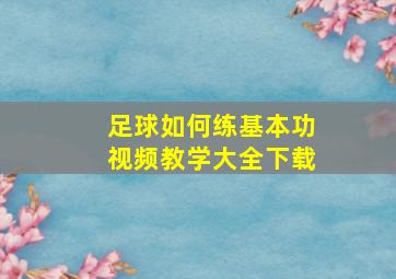 足球如何练基本功视频教学大全下载