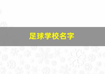 足球学校名字