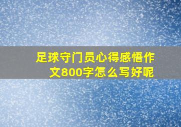 足球守门员心得感悟作文800字怎么写好呢