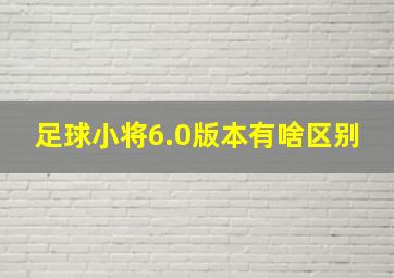 足球小将6.0版本有啥区别