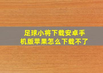 足球小将下载安卓手机版苹果怎么下载不了