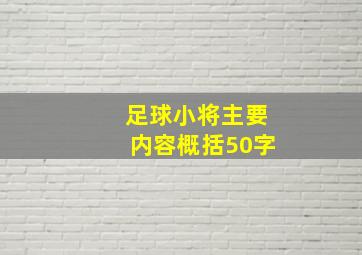 足球小将主要内容概括50字