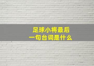 足球小将最后一句台词是什么