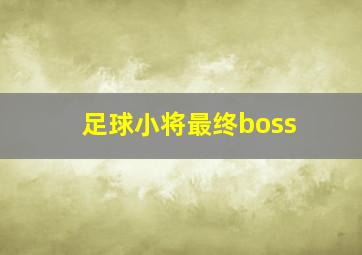 足球小将最终boss