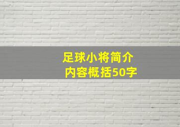 足球小将简介内容概括50字