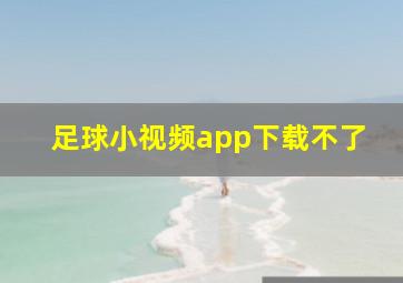 足球小视频app下载不了