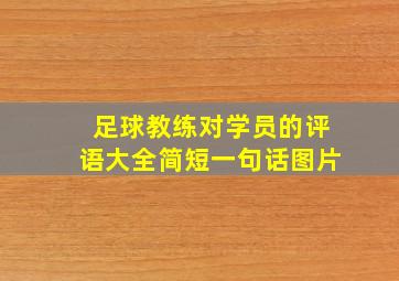 足球教练对学员的评语大全简短一句话图片