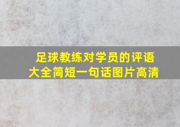 足球教练对学员的评语大全简短一句话图片高清