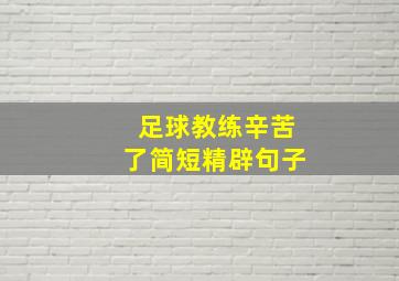 足球教练辛苦了简短精辟句子