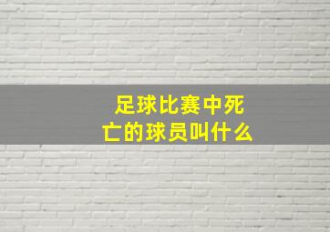 足球比赛中死亡的球员叫什么