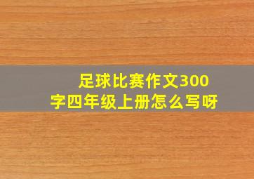 足球比赛作文300字四年级上册怎么写呀