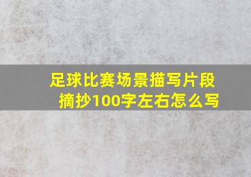 足球比赛场景描写片段摘抄100字左右怎么写