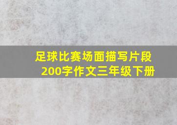 足球比赛场面描写片段200字作文三年级下册