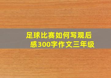 足球比赛如何写观后感300字作文三年级